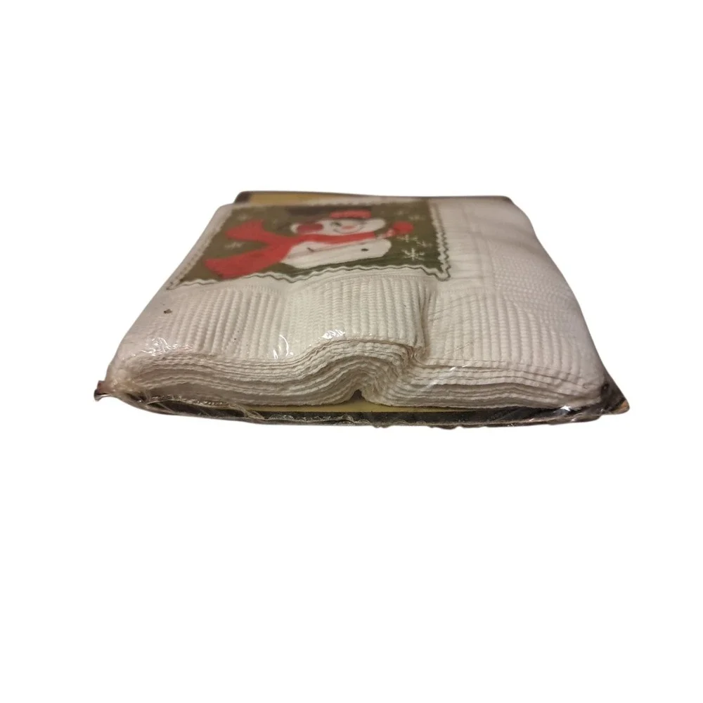 Hallmark‎ Petite Napkins Coaster Size.  Snowman 12 Napkins 3 3/8 X 3 3/8